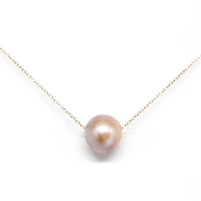 Aloha Single Freshwater Floating Pearl Gold Filled Necklace Blush